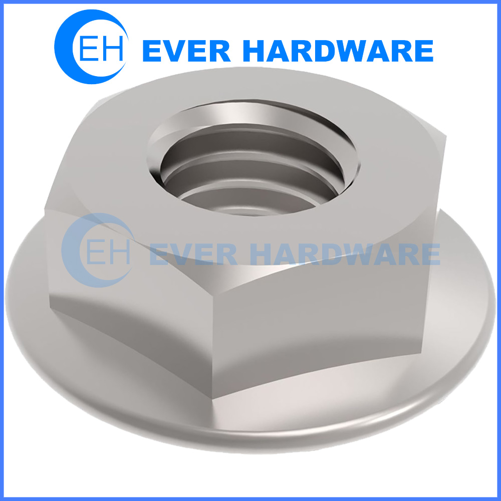 M3 Hex Nut Serrated Flange M16 A2/ 304 Stainless Steel DIN 6923. 