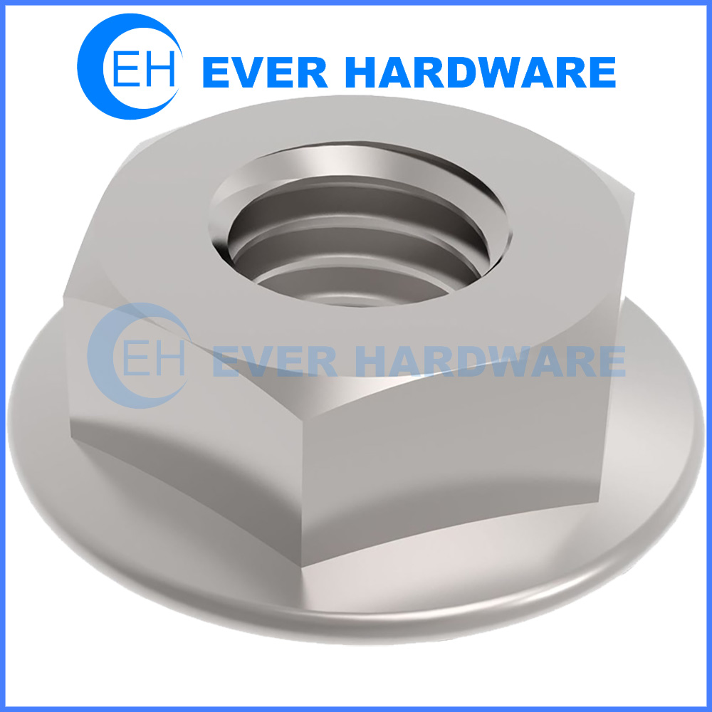 thumbnail interactive-video image 1 of A2 Stainless Steel Serrated Nyloc Flange Nuts - Metric Sizes M3 M4 M5 M6 M10 (External Hex) 1 of 14