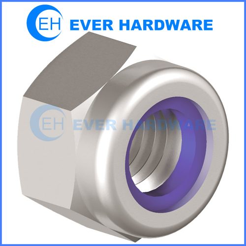 M2 M3 M4 M5 M6 M8 M10 M12 M16 Nylon Insert Lock Nut Nyloc Nuts Stainless steel 