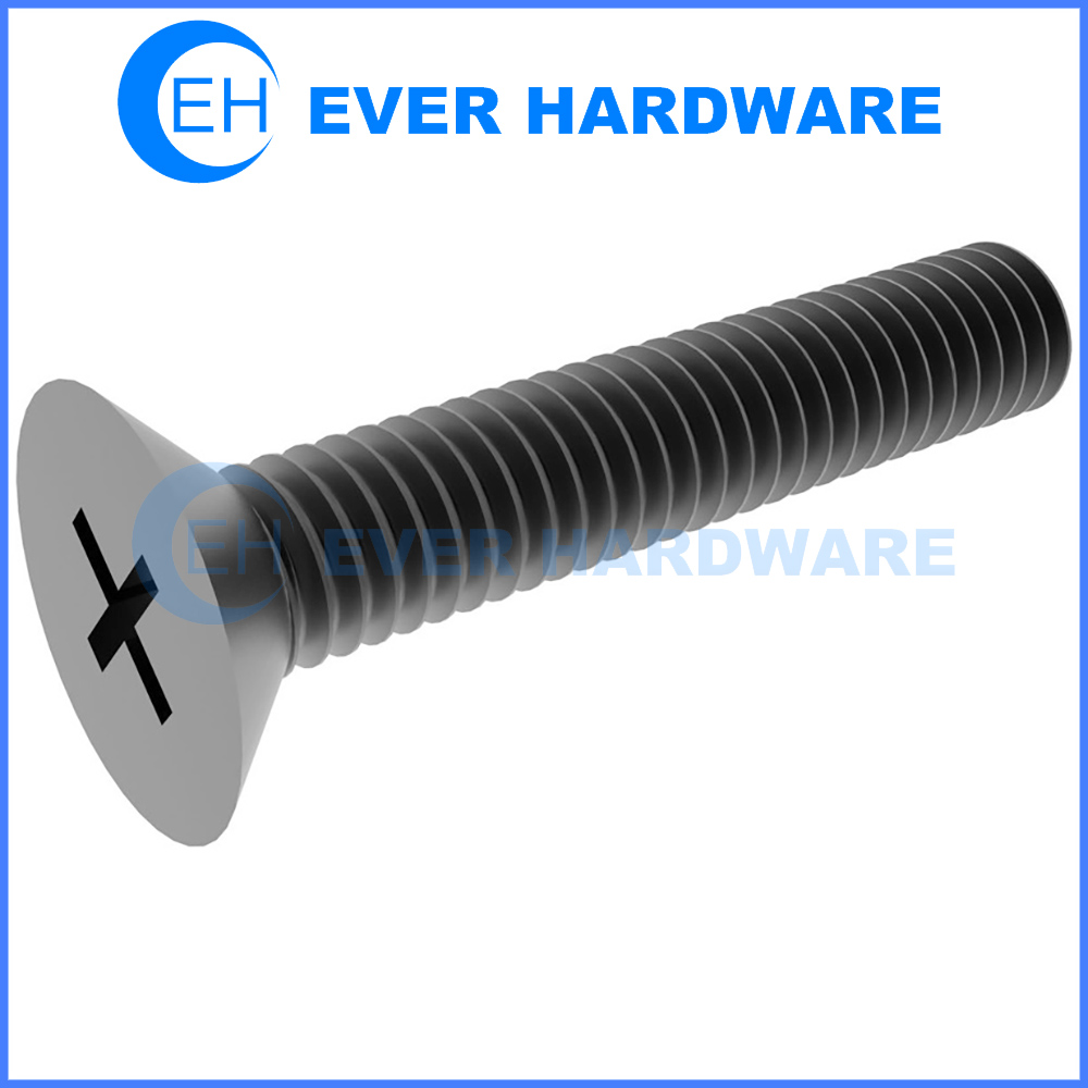 M10 PVC Countersunk Head Screws DIN 965 Corrosion Resistant Polyvinyl Chloride Phillips Cross CSK Machine Threaded Plastic Flat Bolts Gray Color Anti Acid Alkali Lightweight Insulated Fasteners