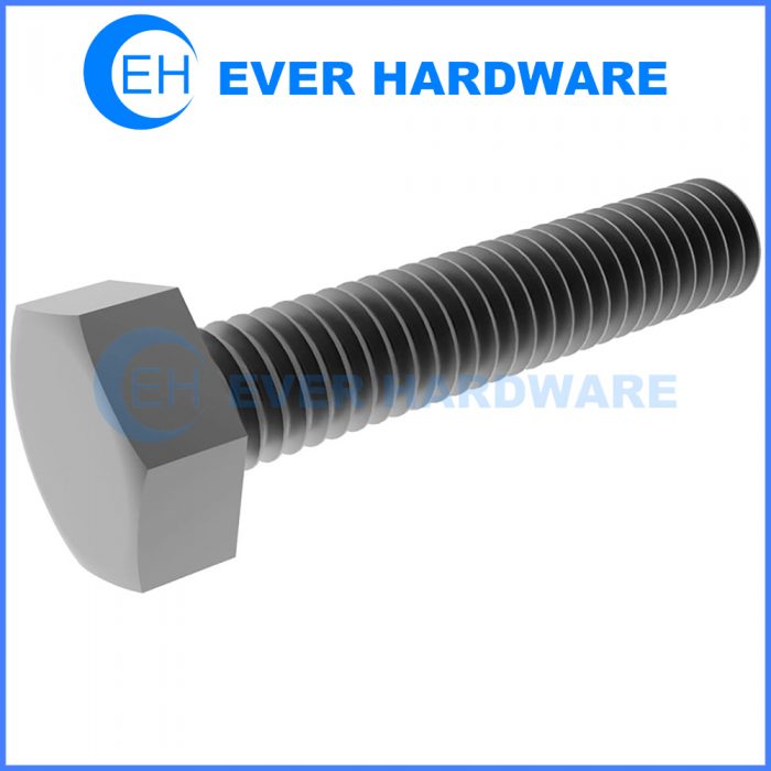 M12 PVC Hex Bolts DIN 933 Corrosion Resistant Polyvinyl Chloride Resin Cap Screws Machine Threaded Plastic Poly Gray Color Anti Acid Alkali Lightweight Fully Thread Insulated Fasteners