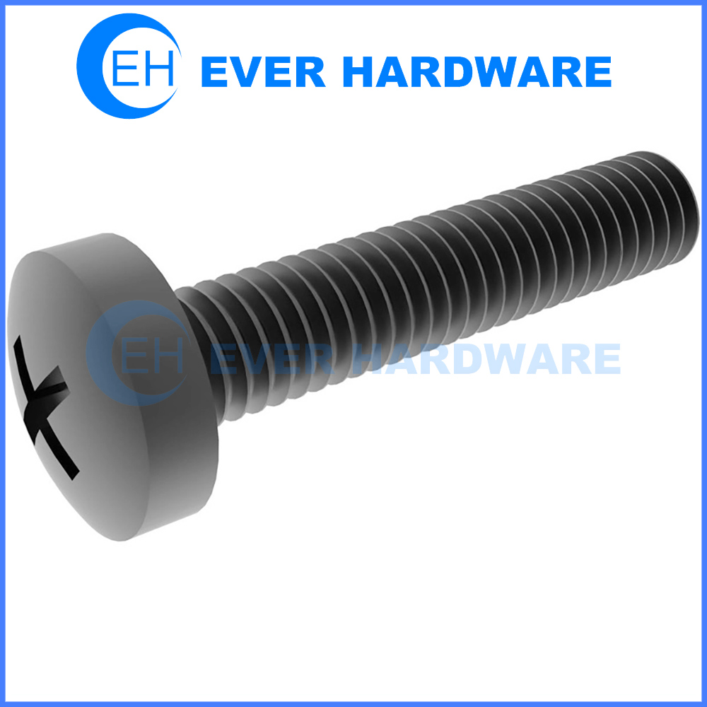 M10 PVC Pan Head Screws DIN 7985 Phillips Drive Machine Threaded Plastic Round Cross Phil Bolts Gray Color Corrosion Resistant Acid Alkali Lightweight Fasteners