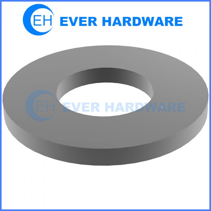 PVC Flat Washers DIN 125 Corrosion Resistant Polyvinyl Chloride Resin Gasket Plastic Poly Gray Color Anti Acid Alkali Panels Lightweight Insulated Fasteners