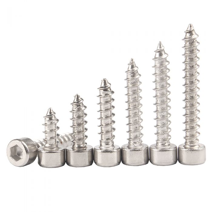 M2.6 Speaker Screws Hex Socket Cap Head Self Tapping Stainless Steel 304 Allen Screw A2 Cylinder Headed for Wood/Plastic Mounting